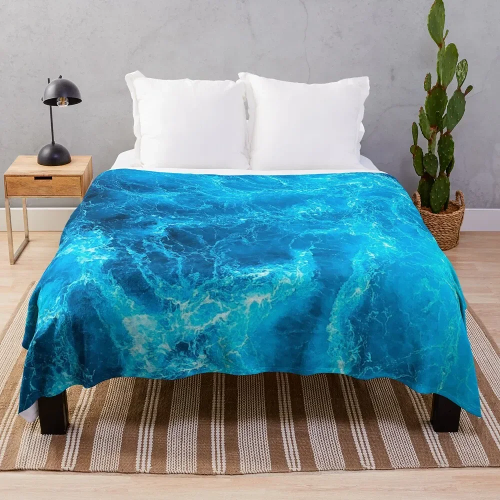 

Blue Ocean Waves Throw Blanket Cute for sofa Plaid on the sofa Fashion Sofas Blankets