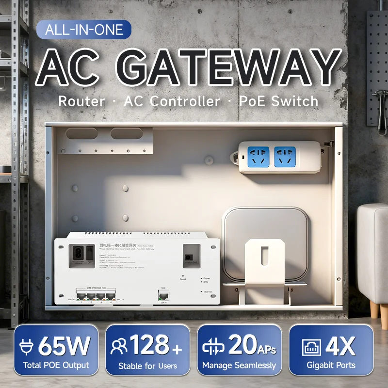 

Универсальный маршрутизатор переменного тока Lintratek, 5-портовый гигабитный коммутатор POE, 60 Вт, IEEE 802.3at для блока слаботочного тока, управление 20 точками облачного пульта дистанционного управления