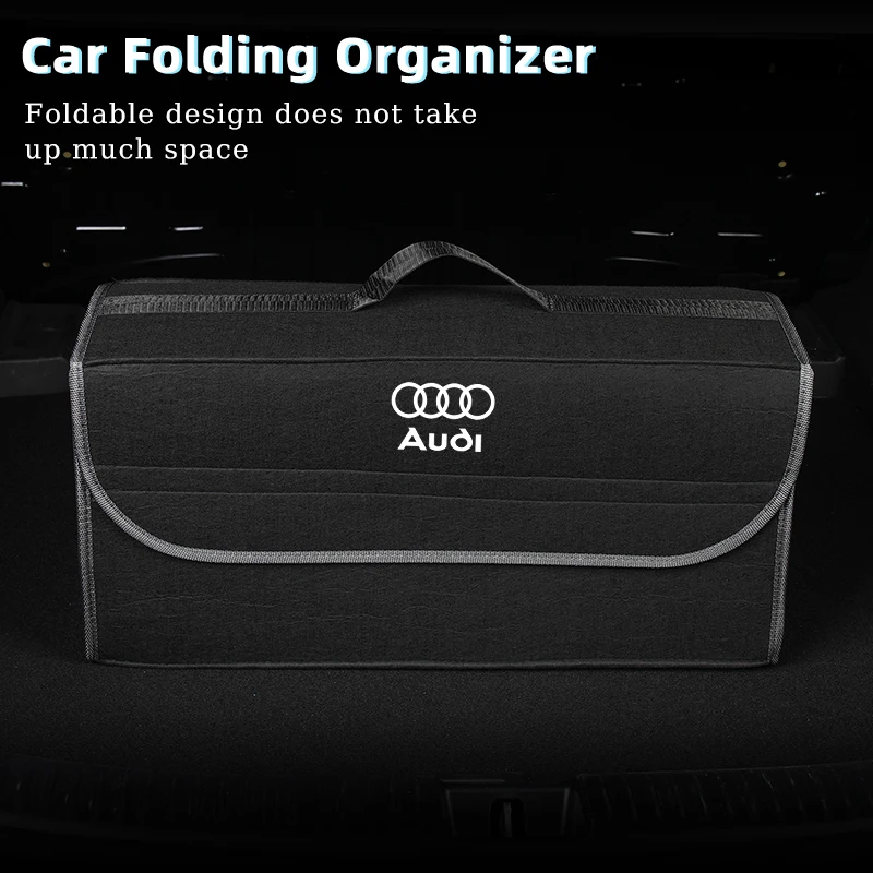 Large Anti Slip Car Boot Storage Bag Soft Felt Trunk Organizer For Audi A1 A3 A4 A5 A6 A7 A8 Q2 Q3 Q5 Q7 Q8 S7 S8 S3 S4 RS5 RS7 