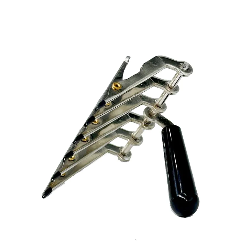 Precision 6-Tooth Glazing Tongs Dental Ceramic Laboratory Equipment High-Grade Metal Clamp Tool for Skilled Technicians Workshop