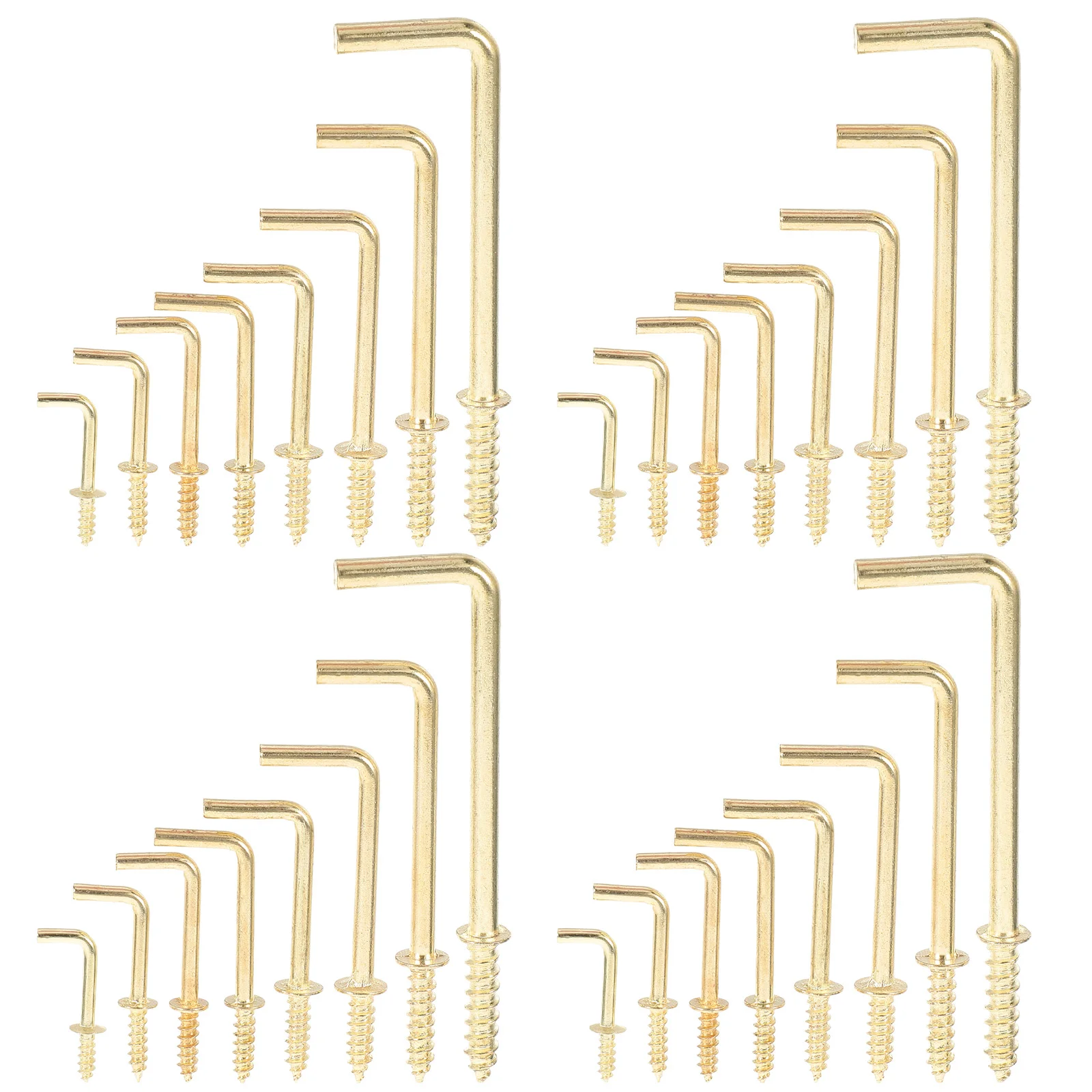 Clothes Hangers Right Angle Screw Hook Shaped Nail Self-tapping Hooks Golden Picture