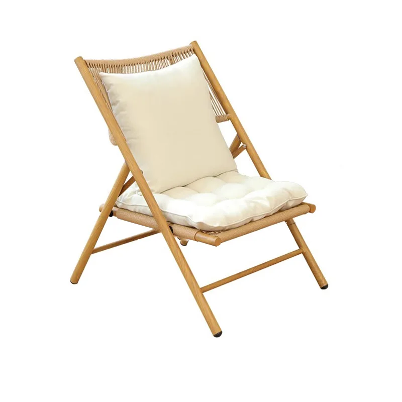 

Balcony Small tables and chairs Reading and drinking tea Leisure New Chinese folding reclining Rattan