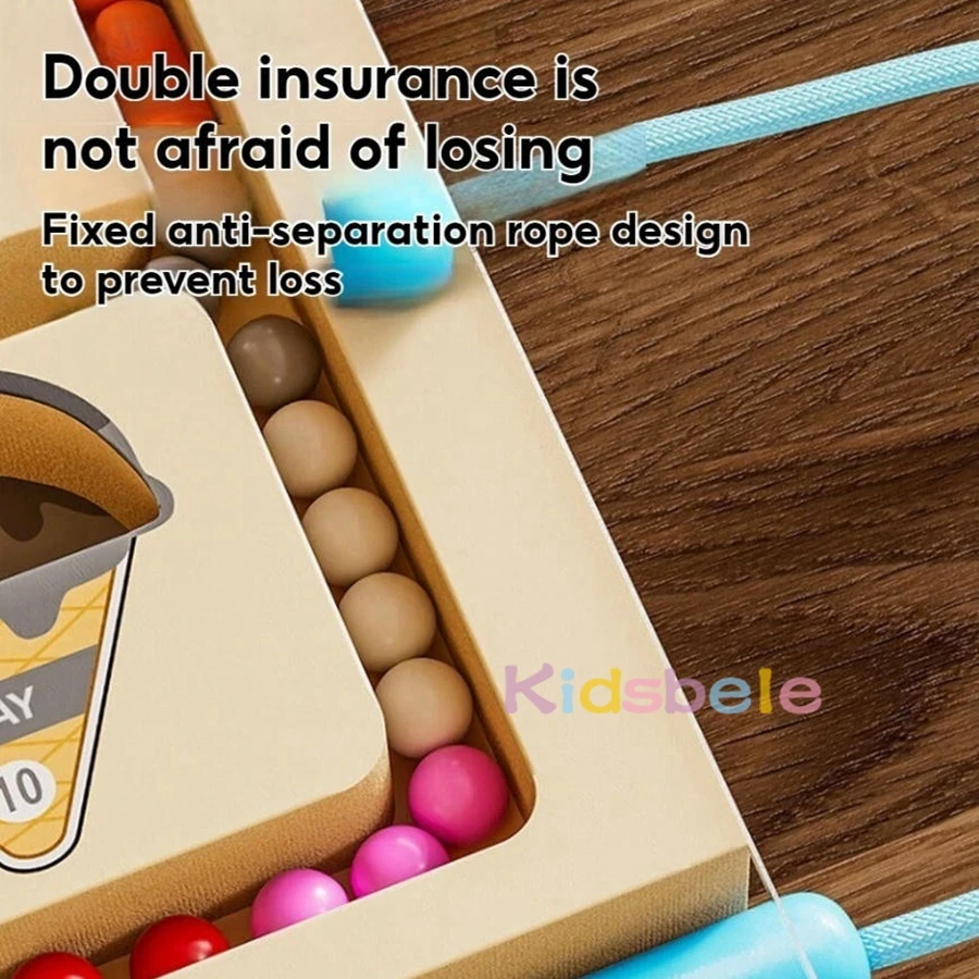 Giocattolo labirinto con perline di legno per bambini – Gioco di montagne russe in filo colorato per l'apprendimento precoce e la coordinazione