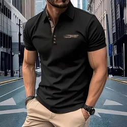 New 2024 Men's Summer short sleeved polo shirt men's business breathable Flip collar polo shirt casual sport top