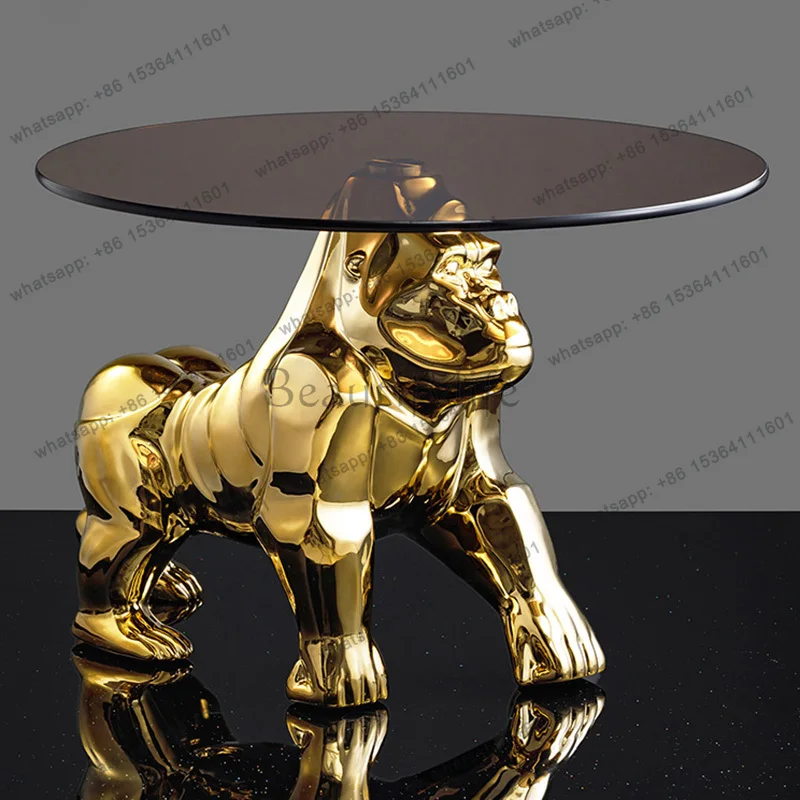 LD Creative Coffee Octopus Gorilla Glass Design Light Luxury Living Room Sofa Side Table Tea Table Home Decor Furniture
