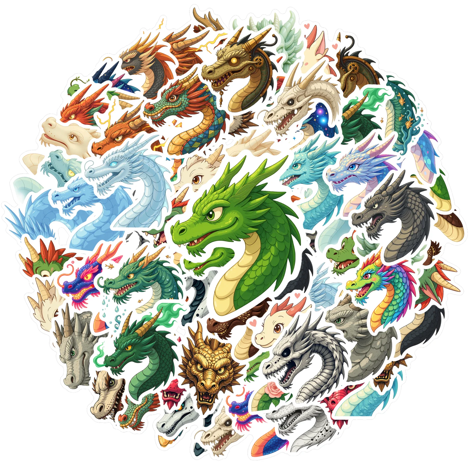 35pcs-100pcs Cartoon Mythical Beasts Stickers Fantasy Fantasy Animal Stickers PVC Sticker For Laptop Motorcycle Luggage Phone