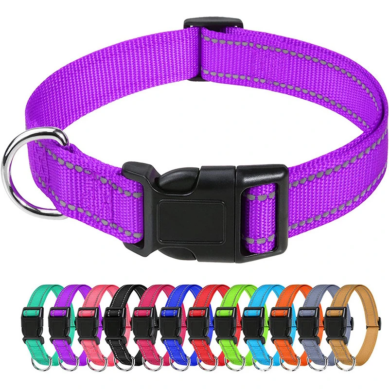 Reflective Nylon Dog Collar For Small Medium And Large Dogs_voghion.com