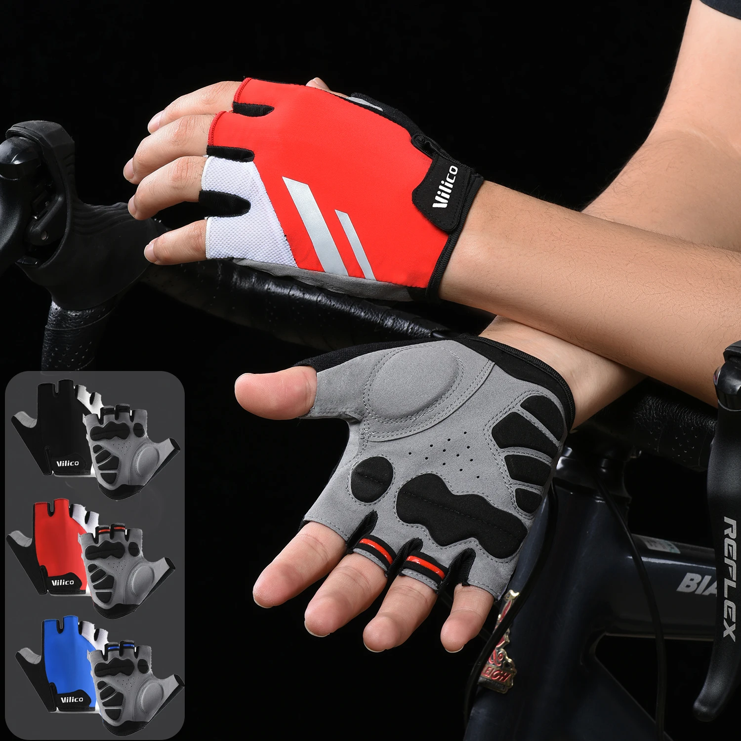 Half Finger Fahrrad Handschuhe MTB Straße Frühling Sommer Atmungsaktive Shorts Fahrrad Handschuhe Männer Frauen Gel Gepolsterte Radfahren Handschuhe