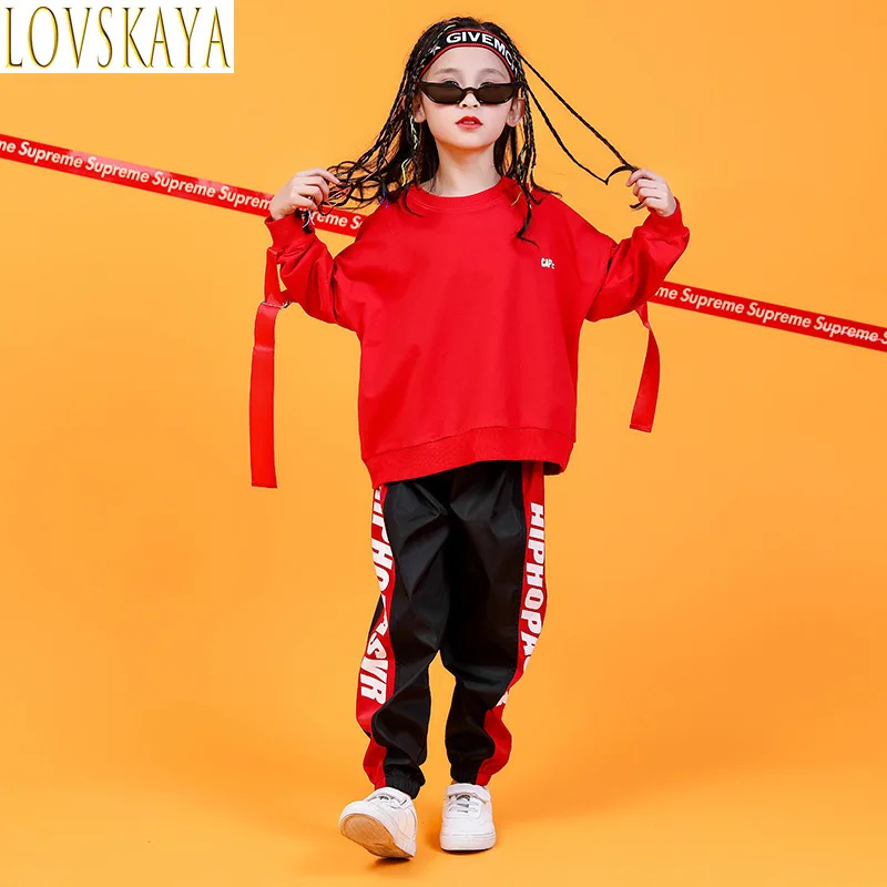 Ragazzi hip-hop dance hall abbigliamento da ballo per bambini t-shirt in cotone abbigliamento sportivo performance show abbigliamento da ballo jazz