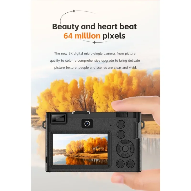 5K 64MP Digital Camera 3 Inch Screen Wide Angle Digital Zoom WiFi Webcam Vlog Video Recorder