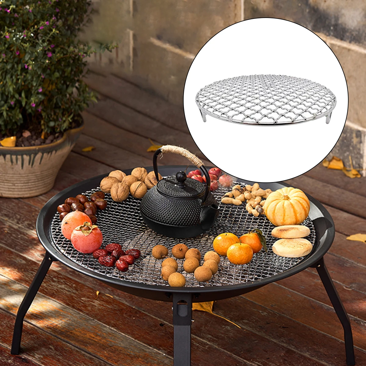 

1Pcs Stainless Steel Round Roast Net Bacon Grill Tool Iron Nets Non-stick BBQ Mat Grid Outdoor Barbecue Accessori
