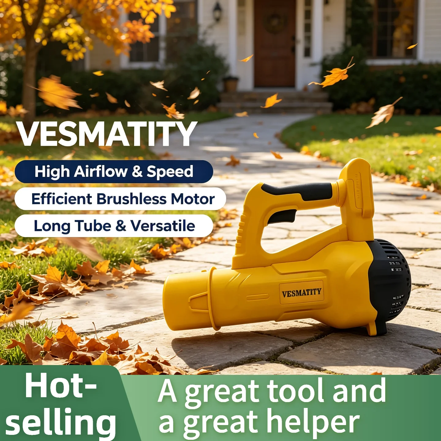 Cordless Leaf Blower 125MPH 430CFM Long Tube Garden Snow Cleaner for Dewalt 20V Battery Pro Ultra Use