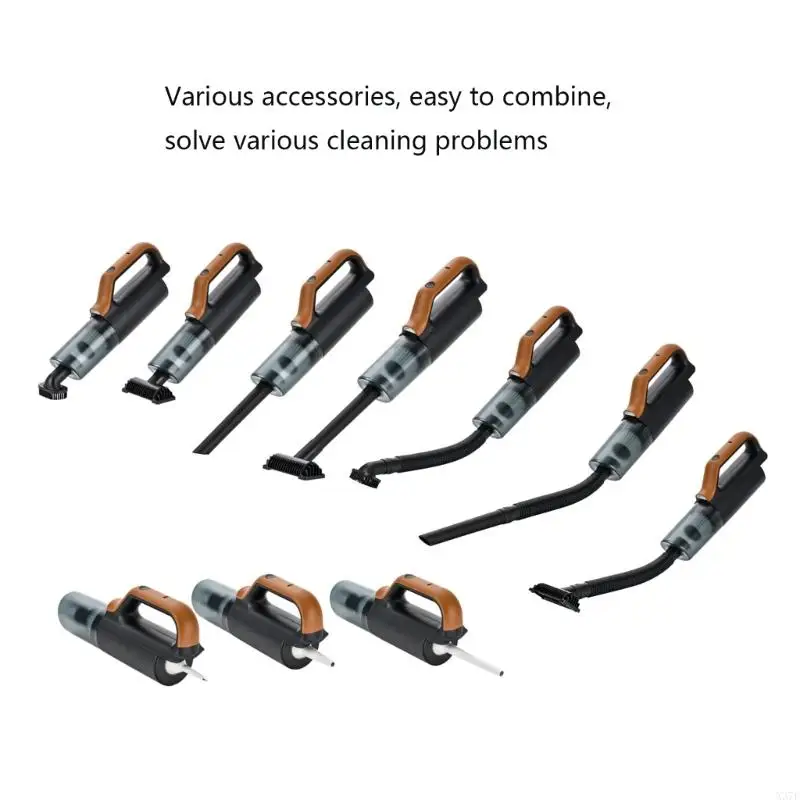 Rechargeable Car Vacuum Cleaner, Handheld Interior Cleaner for Seat Crevices, Dashboard Dust, Floor Mats, Trunk Debris and X37F