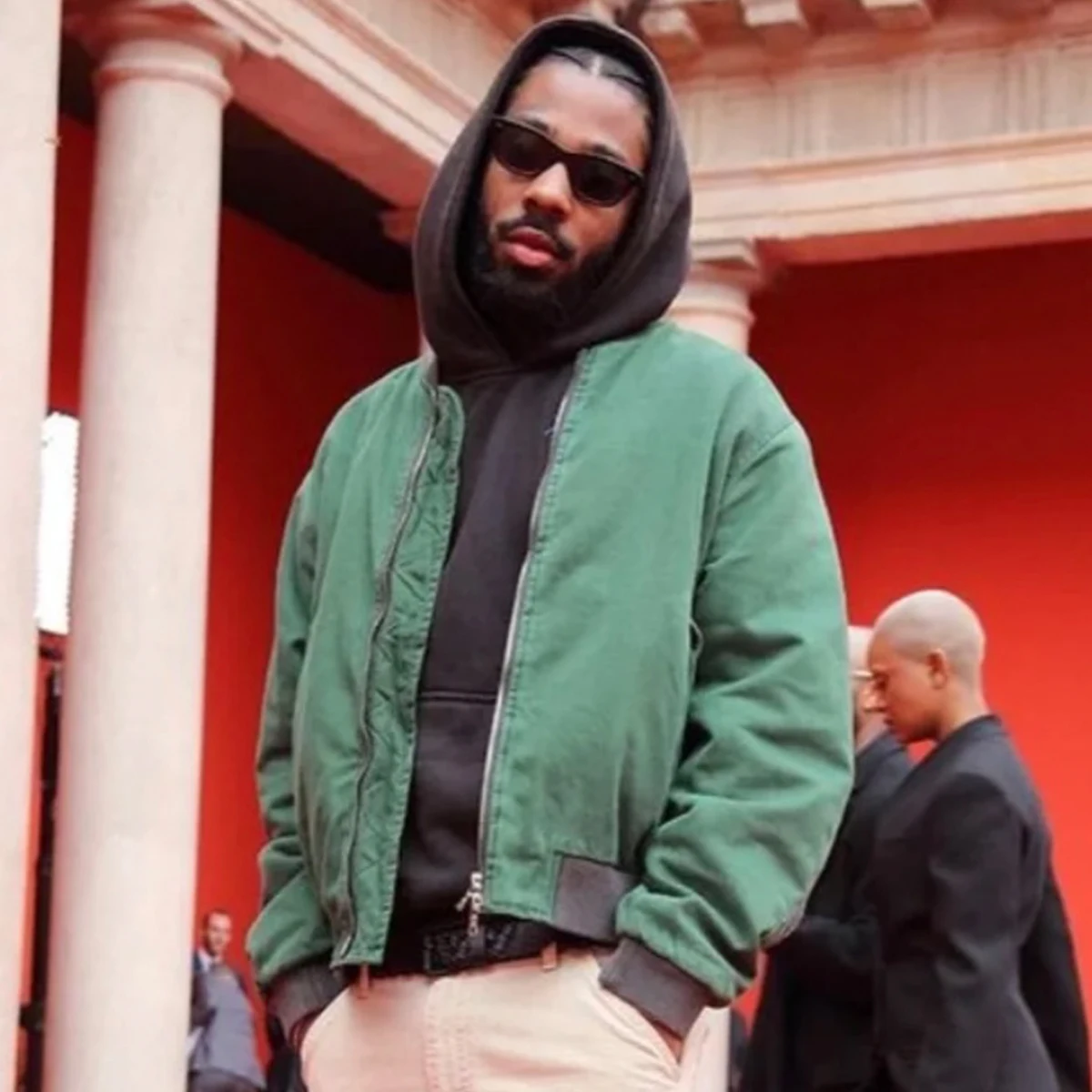 

NIGO Мужская осенне-зимняя зеленая куртка на молнии с круглым вырезом и длинным рукавом High Street в стиле хип-хоп, винтажная куртка # NGTOP12191