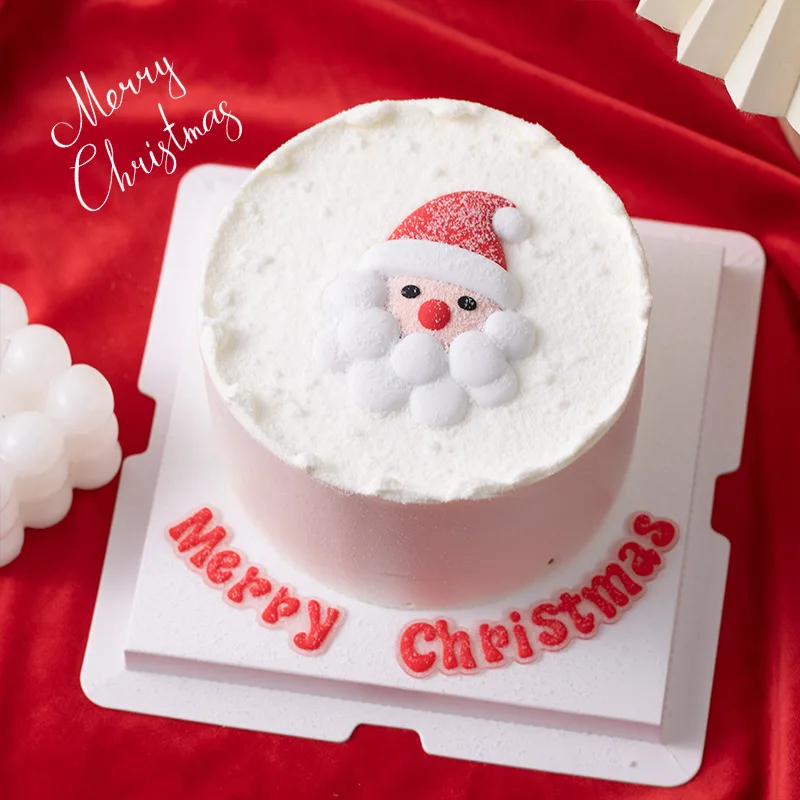 New Red Nose Santa Christmas Cake Toppers Resin Merry Christmas Kids Party Cake Topper for Xmas Gift Birthday Dessert Decoration