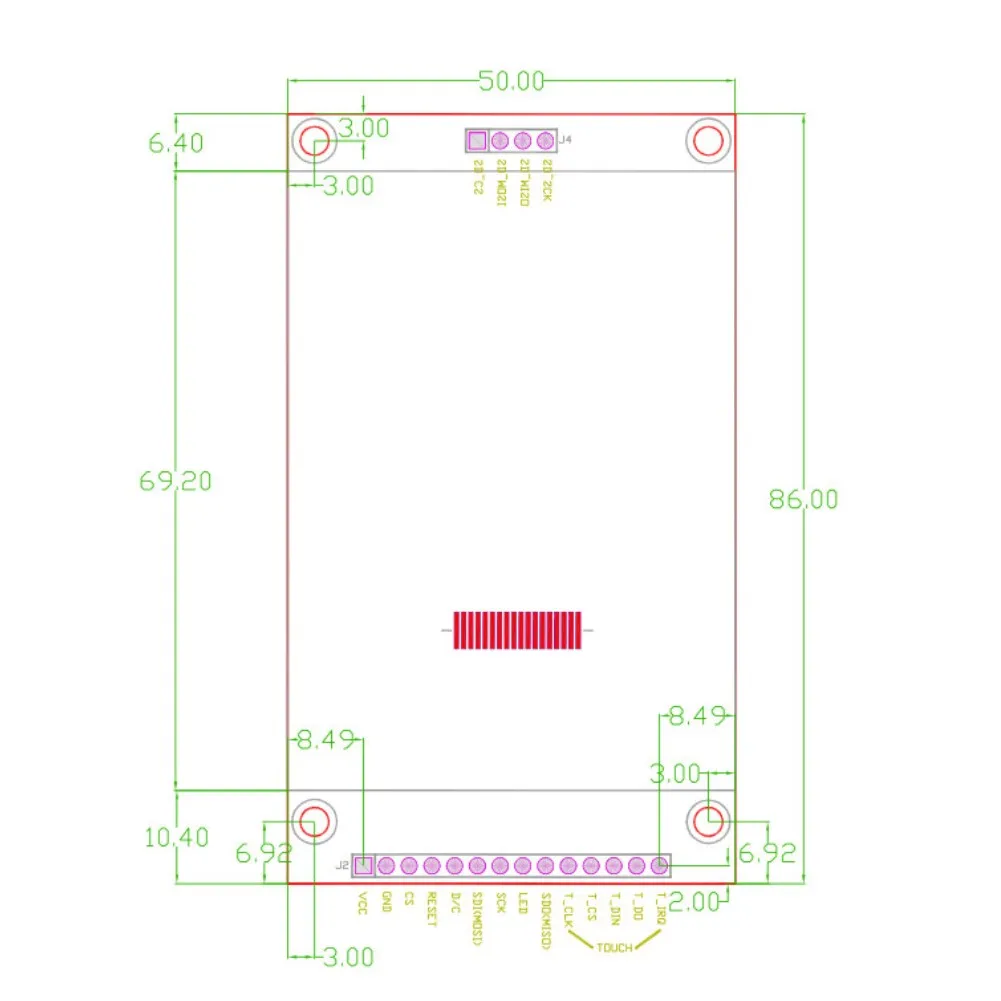 240x320 Screen 2.8 Inch TFT LCD For Prototyping Projects High Resolution Screen 3. for 3v Power Supply PCB Material