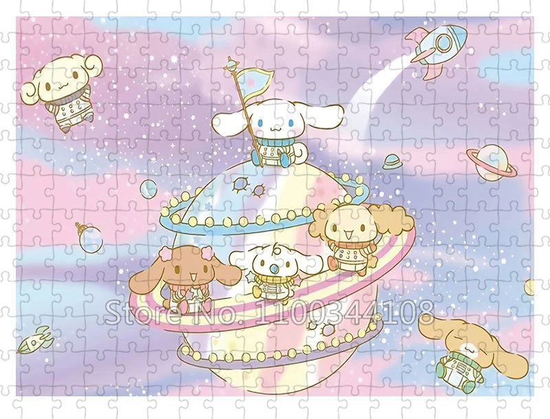 Little Twin Stars Jigsaw Puzzles 300/500/1000 Pieces Sanrio Hello Kitty Melody Pochacco Puzzle for Children's Intellectual Toys