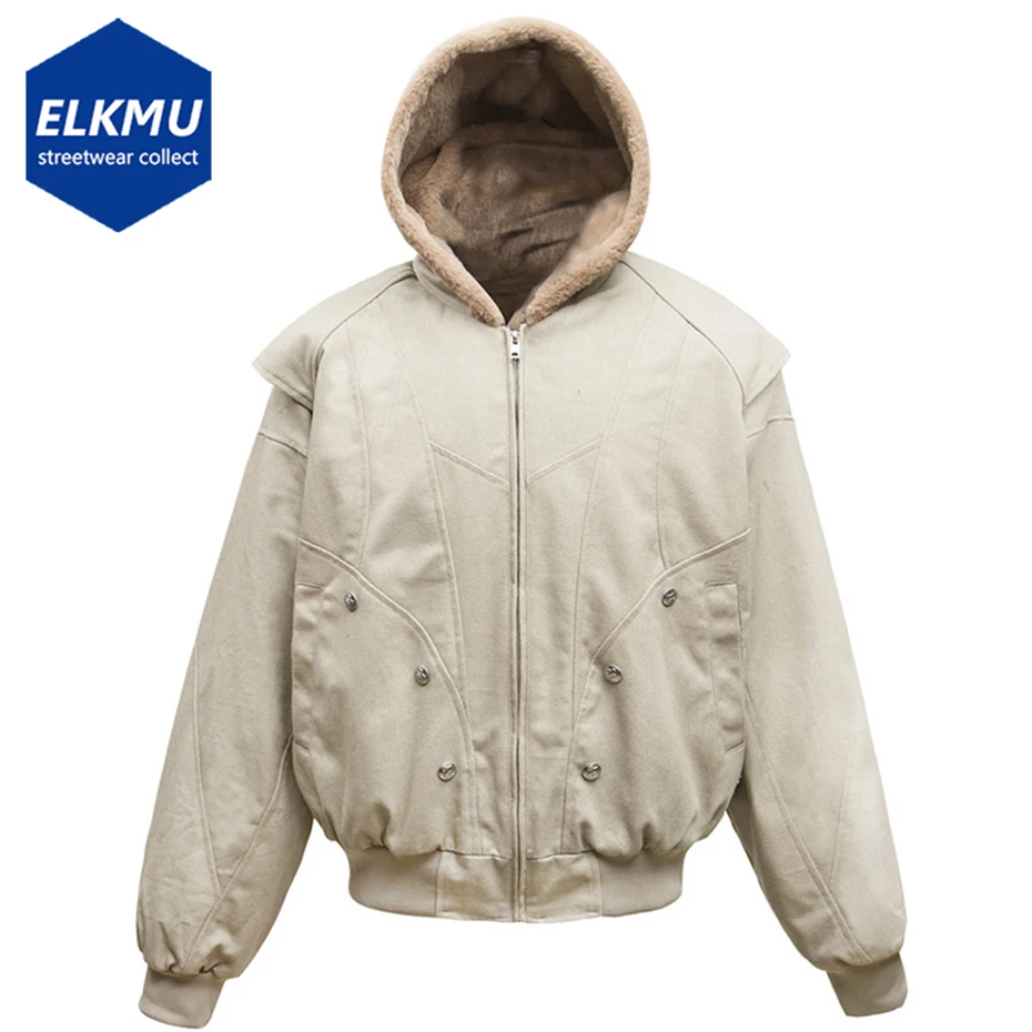 

Зимние куртки мужские флисовые утепленные парки пальто винтажные стеганые куртки большого размера уличная одежда Harajuku куртки в стиле хип-хоп верхняя одежда