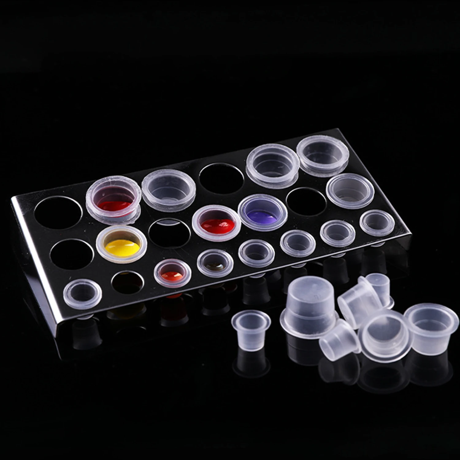 100/200pcs Clear Tattoo Ink Cups Paint Plastic Pigment Cups for Permanent Makeup Disposable Tattoo Accessories Wholesale