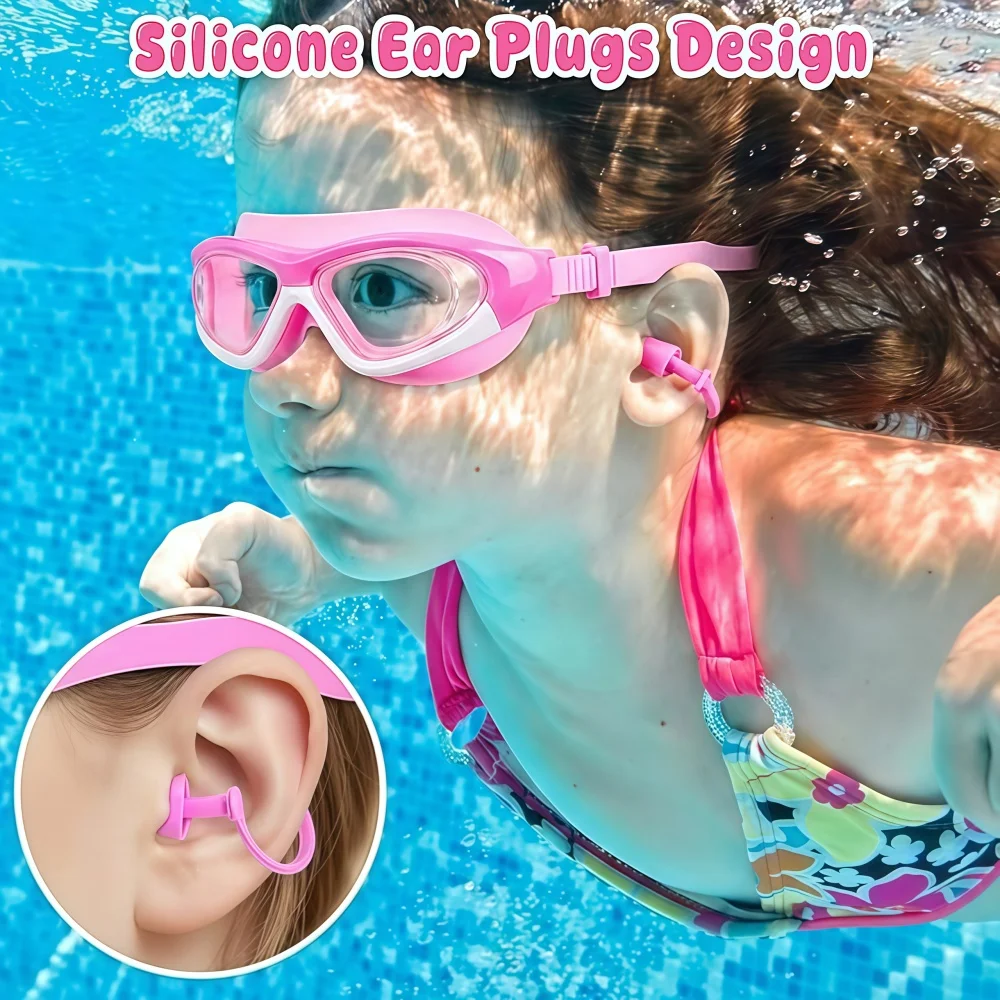 Kids Swimming Goggles Anti-Fog High-Definition Large Frame Comfortable for Boys & Girls view 4