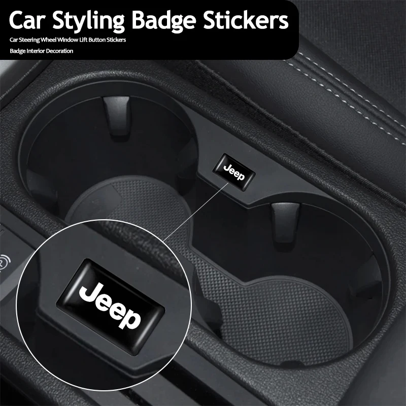 10Pcs 3D Car Styling Steering Wheel Sticker Accessories For Jeep Renegade Wrangler JL JK Gladiator Grand Liberty Rubicon Willys