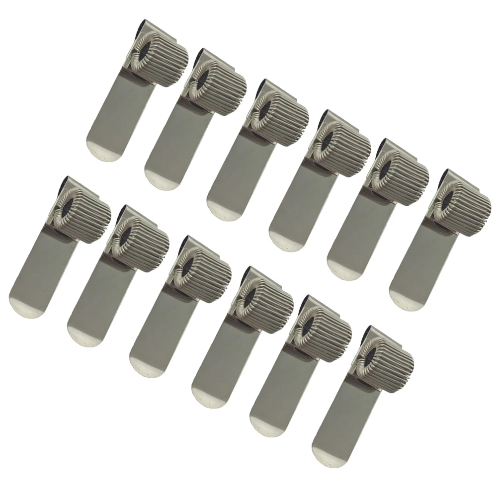

12pcs Creative Pen Metal Office Stationery Holder Elastic School Pen Holder Office Supplies Creative Folder