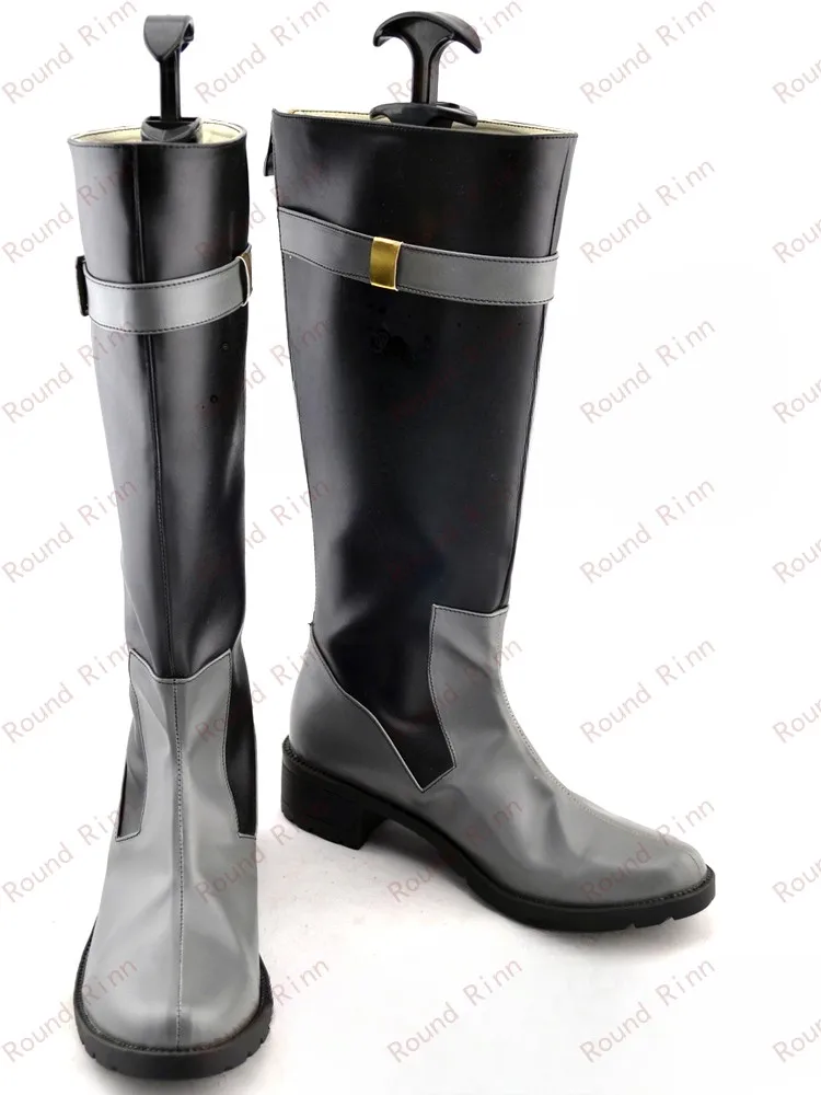 K Project Saruhiko Fushimi Косплей Костюм Обувь Черные Серые Сапоги ручной работы из искусственной кожи