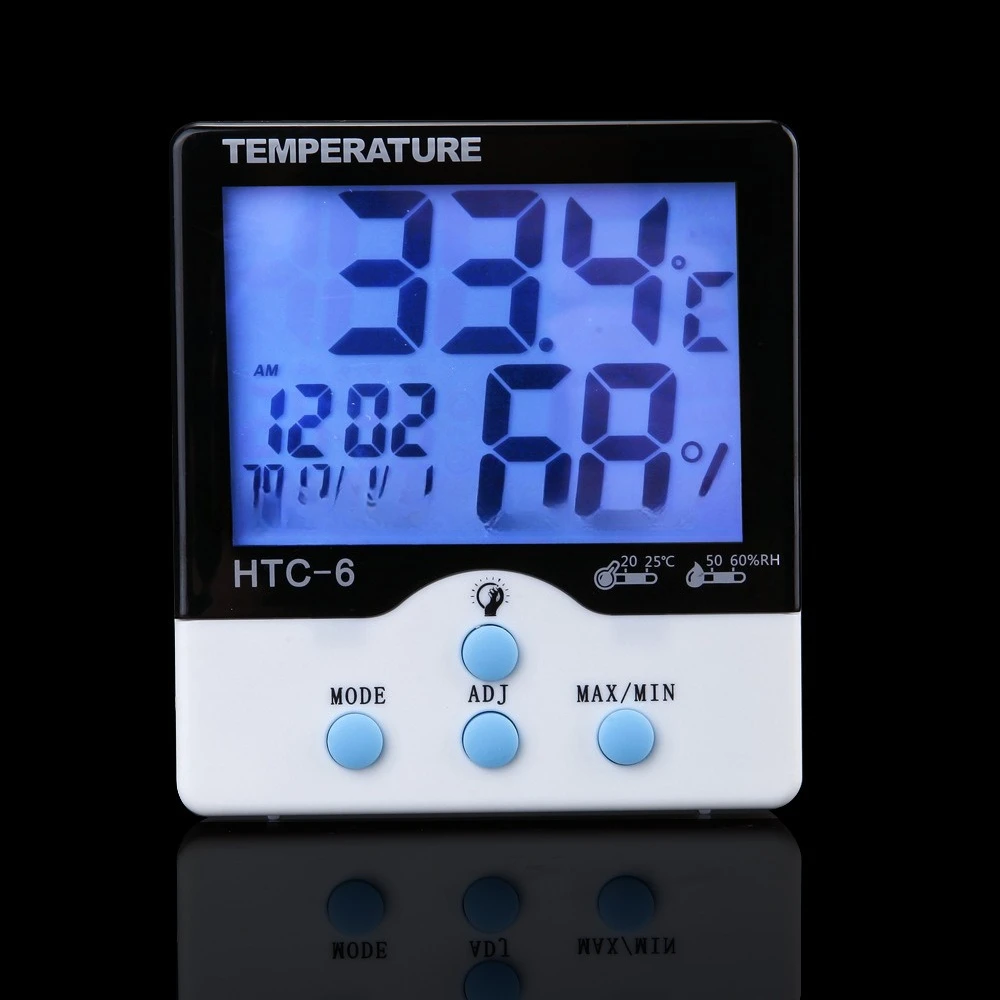 HTC-6 New Blue Luminous Thermometer Digital Display Large Screen Home Thermometer