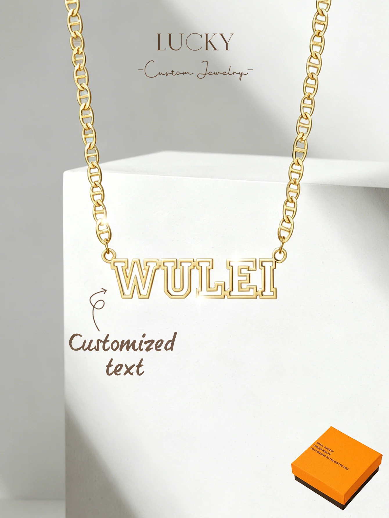 Personalized Name Box - 1 colar personalizado com nome feminino,