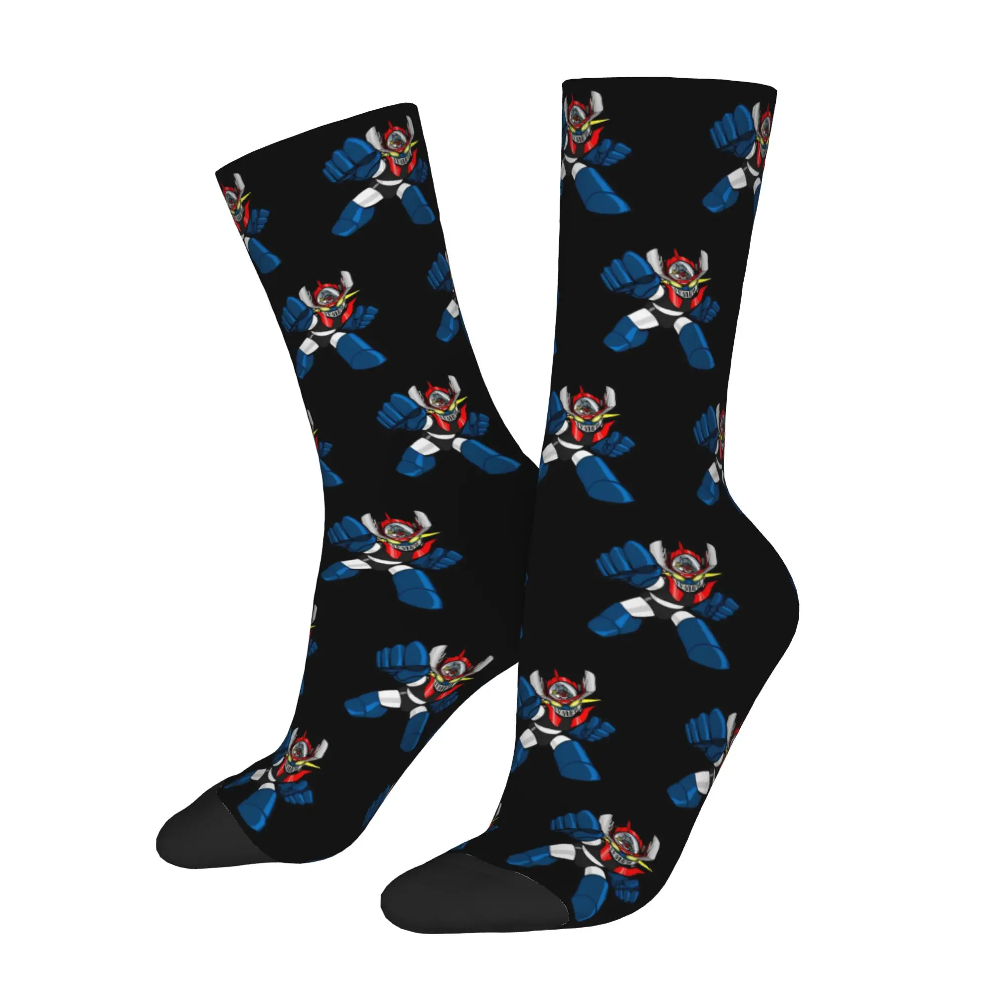 Mazinger Z Super Robots Socks Men Women Anime 70s Retro Manga Socks Harajuku Spring Summer Autumn Winter Middle Tube Socks Gifts