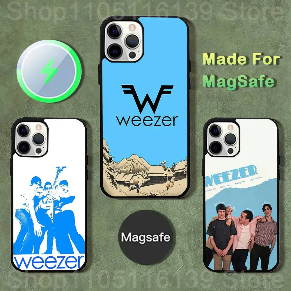 

W-Weezer Band Phone Case For iPhone 17,16,15,14,13,12,11,Pro,Max,Plus,Mini,SE4,E Magnetic Magsafe Wireless Charging