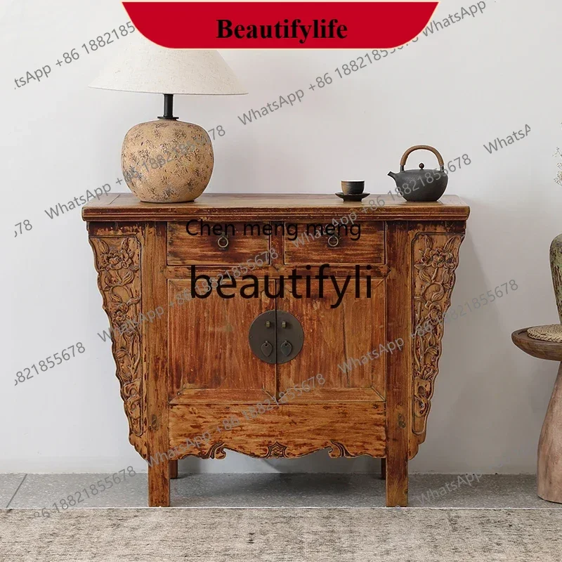 D178  Chinese retro solid wood old decorative cabinet, table in the middle hall