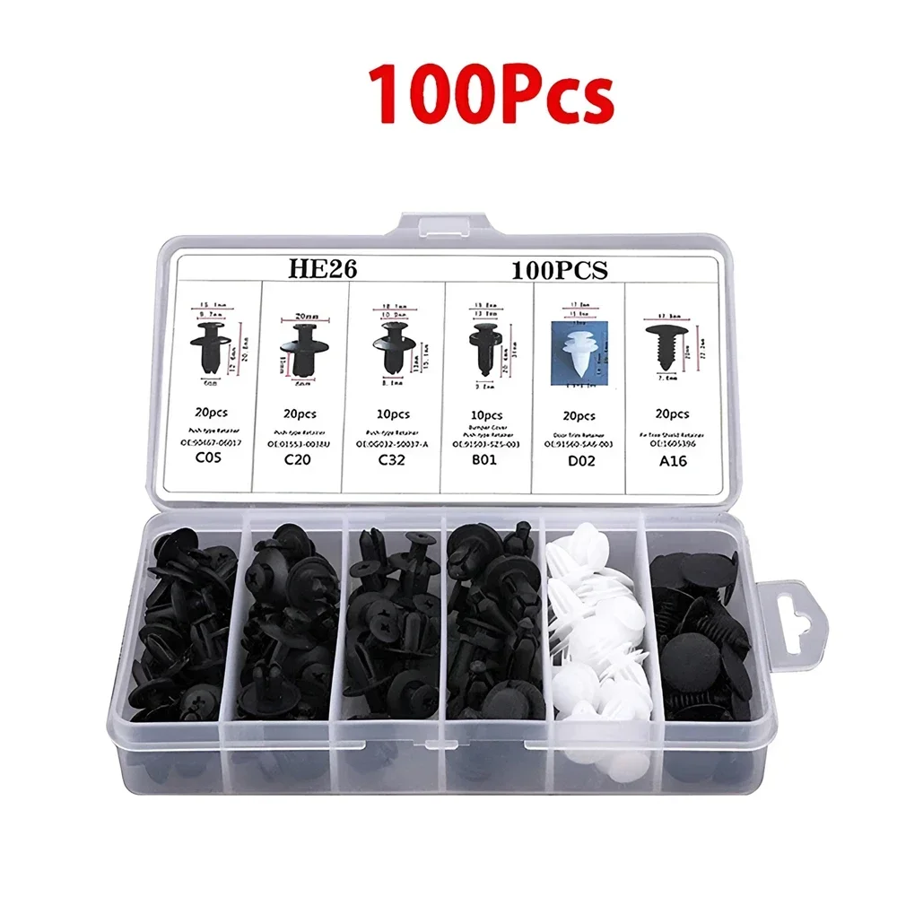 50/100 stücke Auto Fastener Clip Kit Fender Niet Clips Auto Körper Push Retainer Pin Niet Stoßstange Tür Trim Panel retainer Auto Clips