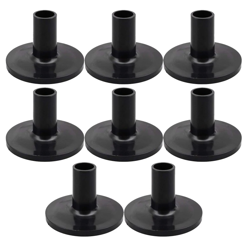 

8 Pieces/set Plastic Long Cymbal Sleeves with Flange Base for Drum Set Percussion Instrument Parts Accessories Black