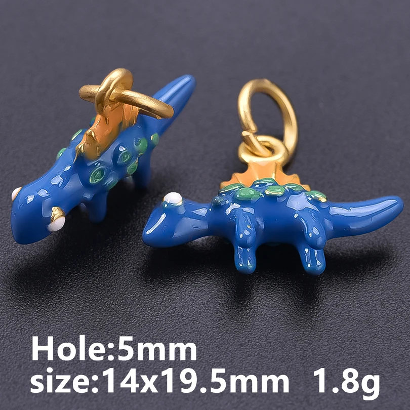 6 Stück Metall-Anhänger der Tier-Serie: Ente, Delfin, Giraffe, Hase, handgefertigt, zum Selbergestalten, personalisierbar, für Herren- und Damen-Halsketten, Schmuck. – Detail 14