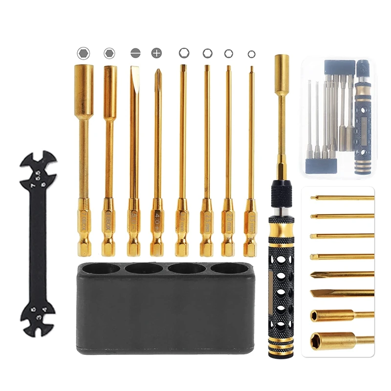 

9 In 1 RC Tool Kit, RC Car Tool Kit RC Hex Driver Screwdriver Set For RC Car Hobby Tools