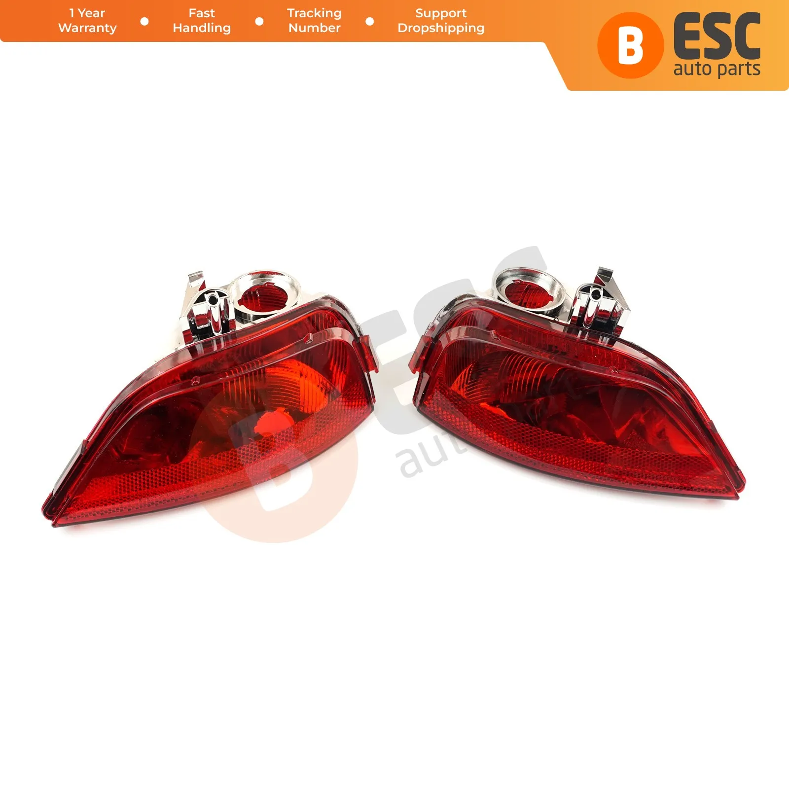 

ESP990 Rear Bumper Tail Fog End Light Lamp Lens Reflector Left and Right Sides 265852501R, 265804720R for Renault Megane MK4 HB