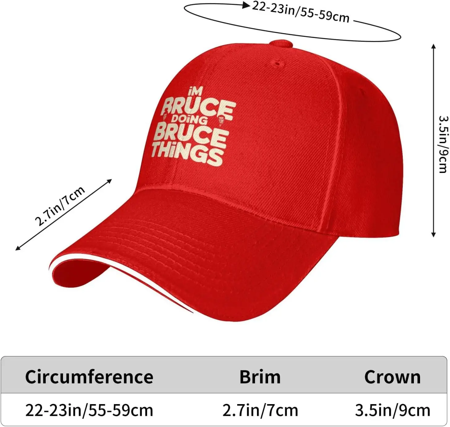 Im Bruce Doing Bruce Things Baseball Cap Funny Adult Polyester Casual Adjustable Hat