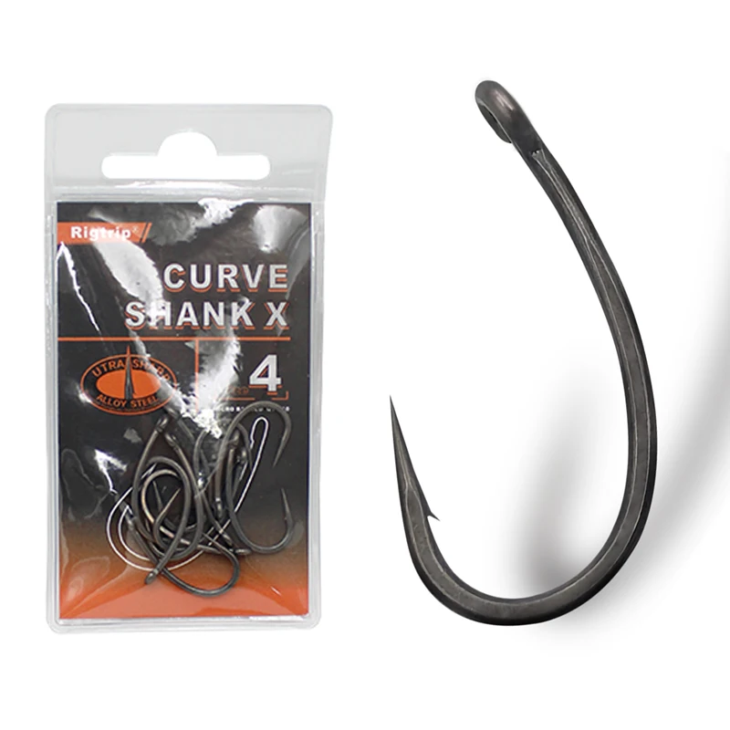 10pcs Carp Fishing Hook PTFE Coated  Micro Barb Carp Hook Alloy Steel Super Hard and Sharp Super Quality