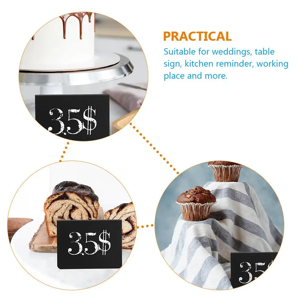 20 Pcs Small Chalkboard Sign PVC Wedding Table Signs Kitchen Reminder Food Labels Buffet Memo Board Blackboard