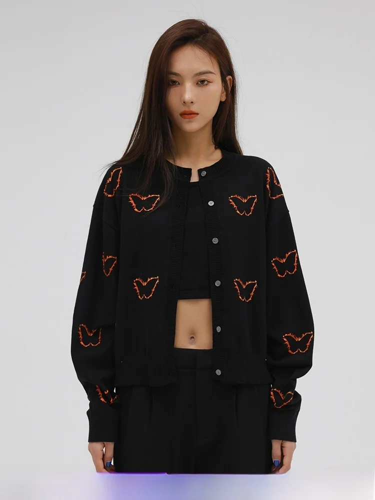 

DNT корейский свободный вязаный кардиган, тонкий свитер ort Sle, женский повседневный хлопковый длинный топ из модного хлопка