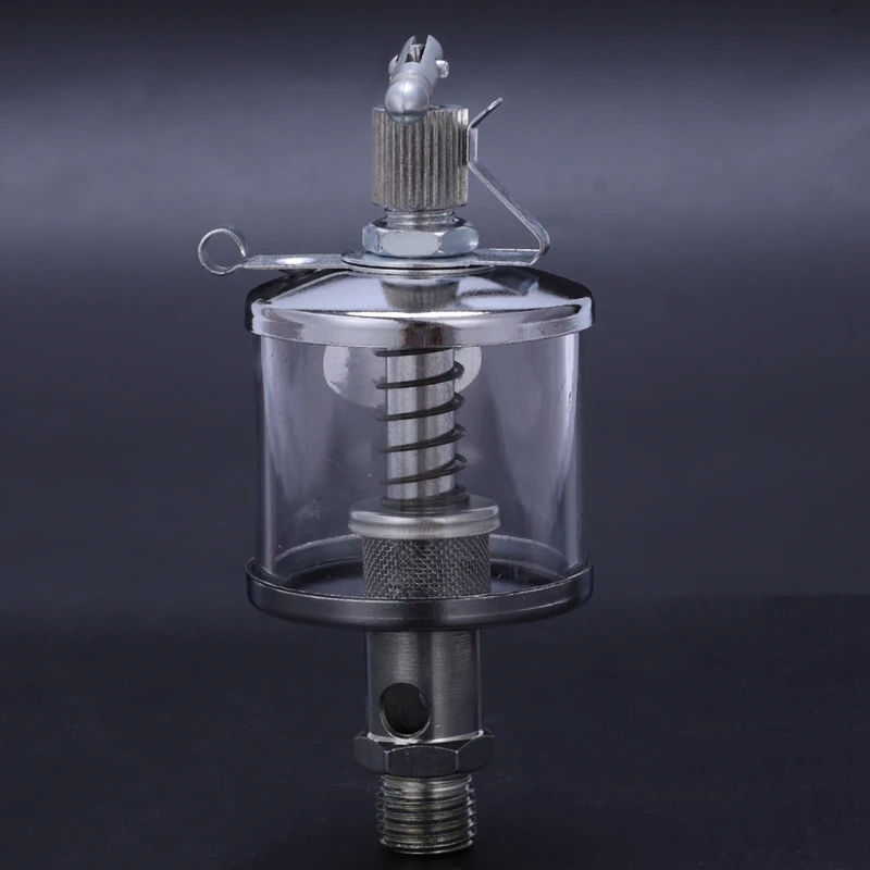 50mL Engine Machine Lubricator Oil Gravity Drip Feed Oiler Clear+Silver