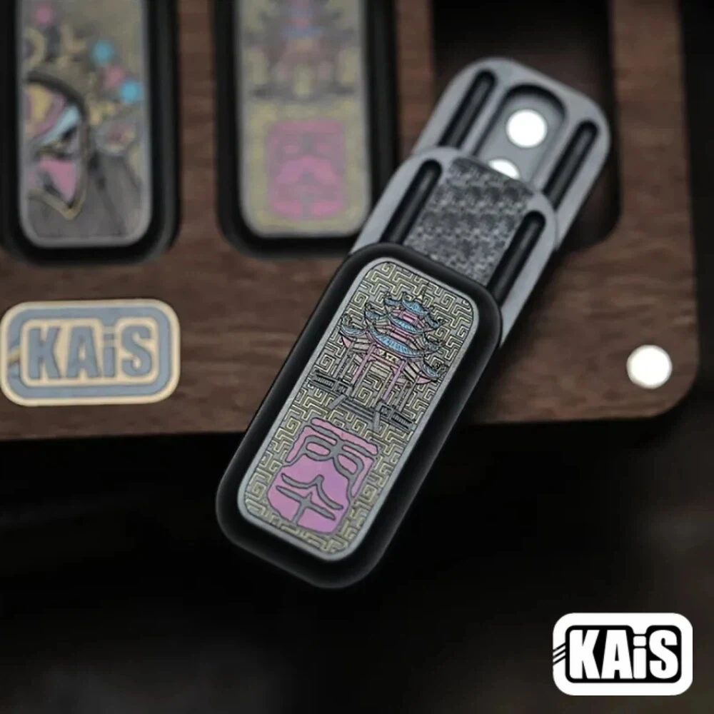 

KAIS EDC Bingwu Zirconium Fidget Slider Colorful Carving Push Slider Limited Edition 39 — Антистрессовая игрушка для взрослых, лимитированная серия, разноцветная, с резьбой, для снятия стресса