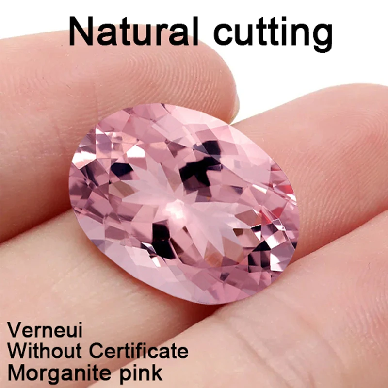 قطع طبيعي مورغانيتي الوردي البيضاوي أحجار كريمة مفكوكة الاصطناعية اكسيد الالمونيوم تمرير الماس القلم اختبار اكسيد الالمونيوم الحجارة لصنع المجوهرات