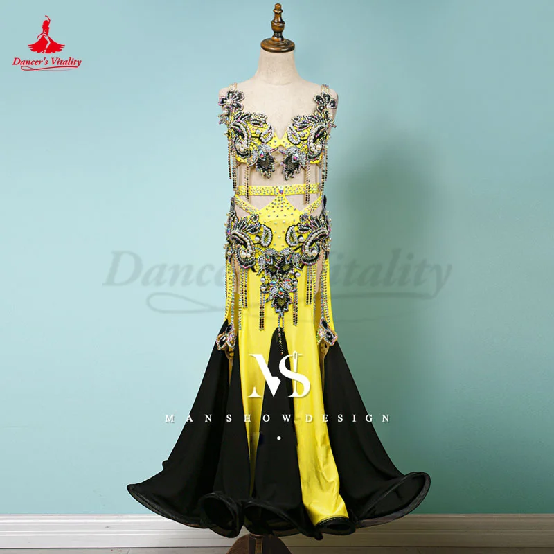 

Belly Dance Costume Suit Women Hand Made Bra Top+spandex Long Skirt 2pcs Customsized Child Adult Female Bellydance Wear Outfit