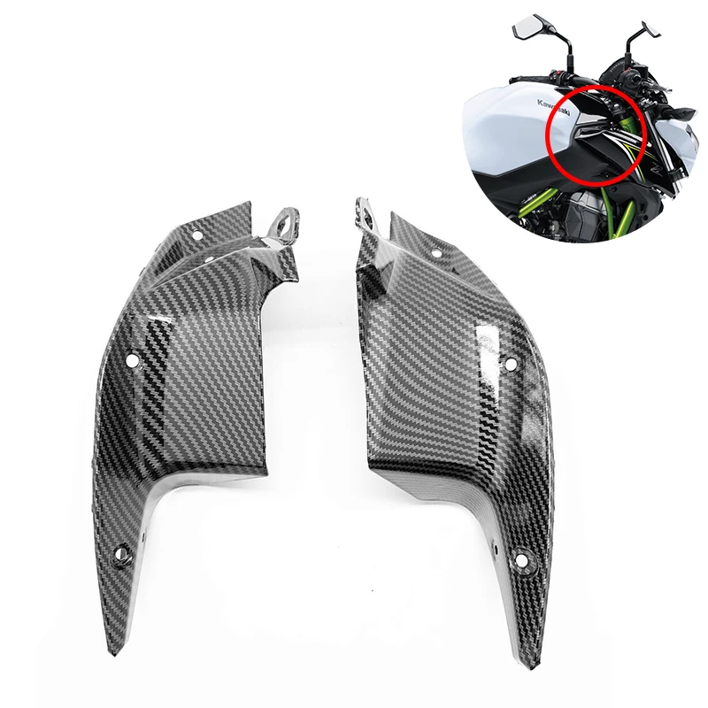 

Motorcycle ABS PLASTIC Hydro Dipped Carbon Fiber Finish Side Air Duct Cover Fairing Insert Part For KAWASAKI Z650 2017 2018 2019