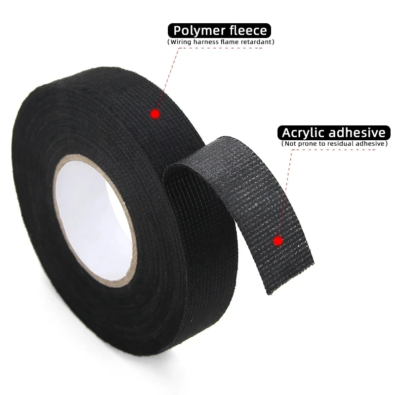 15M/Roll Cloth Fabric Electrical Tapes 9 15 25 30 35 40 45 50mm For Auto Car Wiring Cable Wire Harness Bundle Wrap Organize Tape
