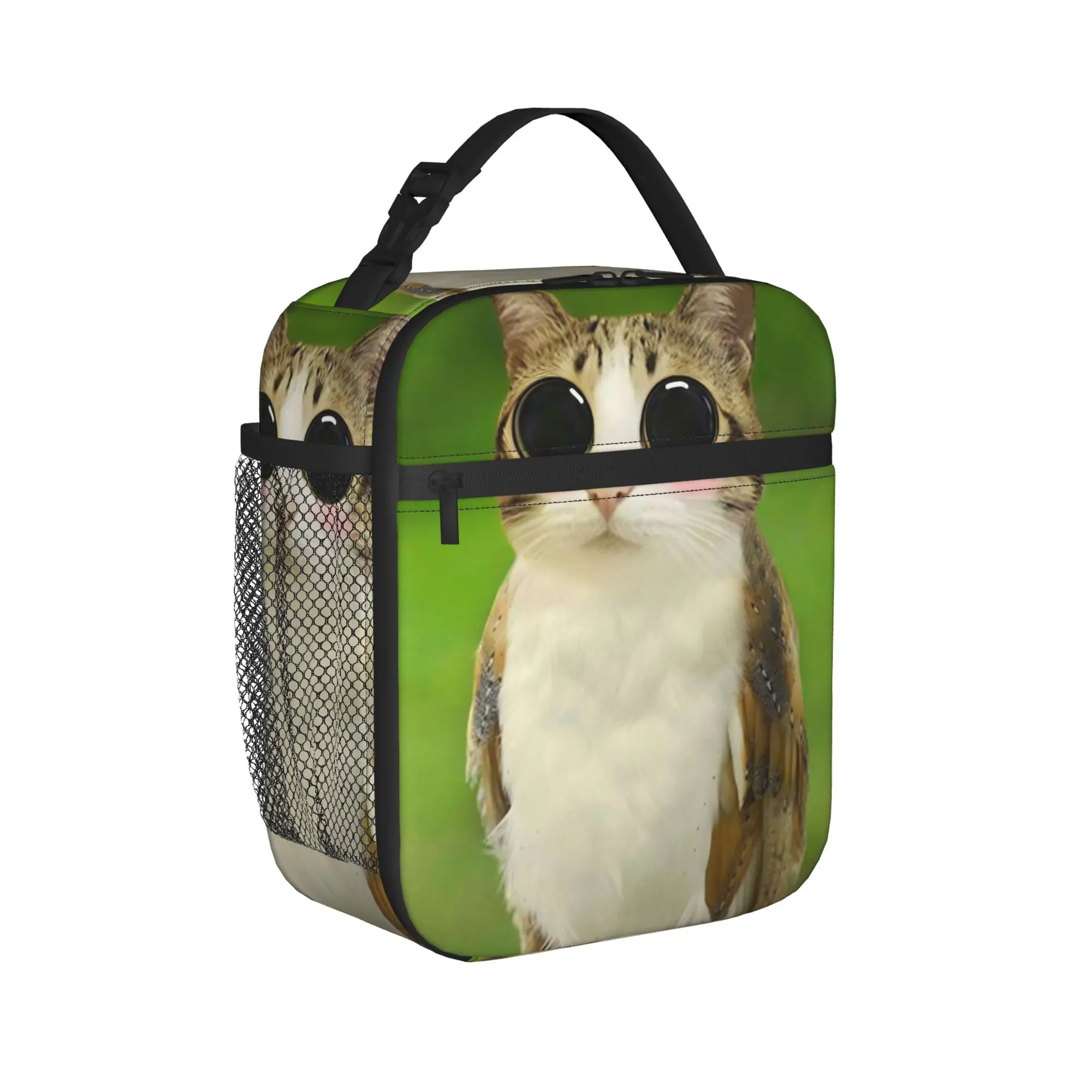 Meowl Cat Owl Meme Thermal Insulated Lunch Bags for School  Portable Food Bag Container Thermal Cooler Lunch Boxes