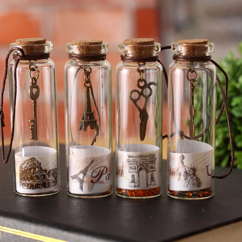 Mini Clear Glass Bottles With Cork Transparent Message Wishing Bottles DIY Art Crafts For Christmas Wedding Party Decors