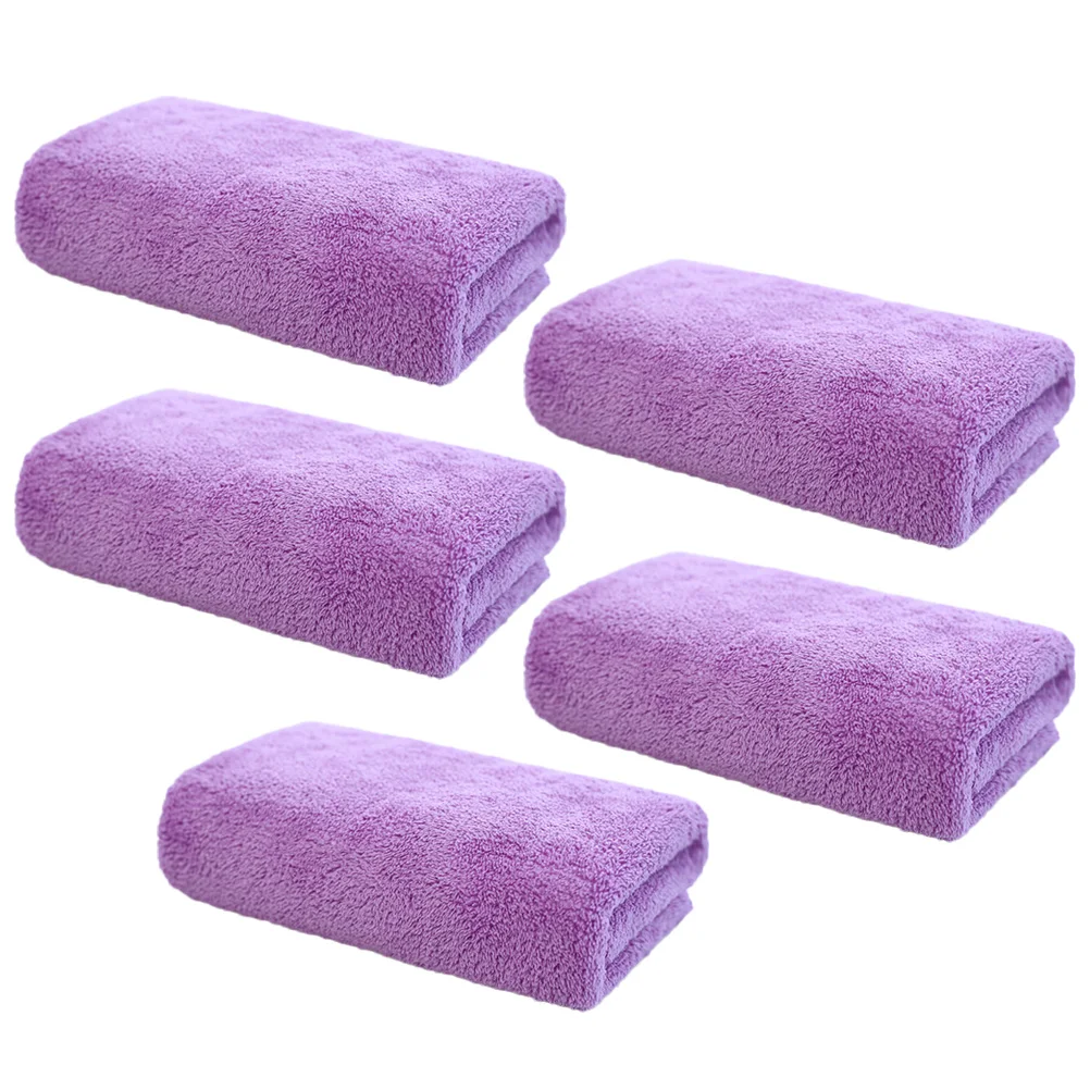 5 pçs removedor de microfibra toalha absorvente pano de lavagem facial para toalha de lavagem de rosto viagem uso doméstico máquina lavável roxo
